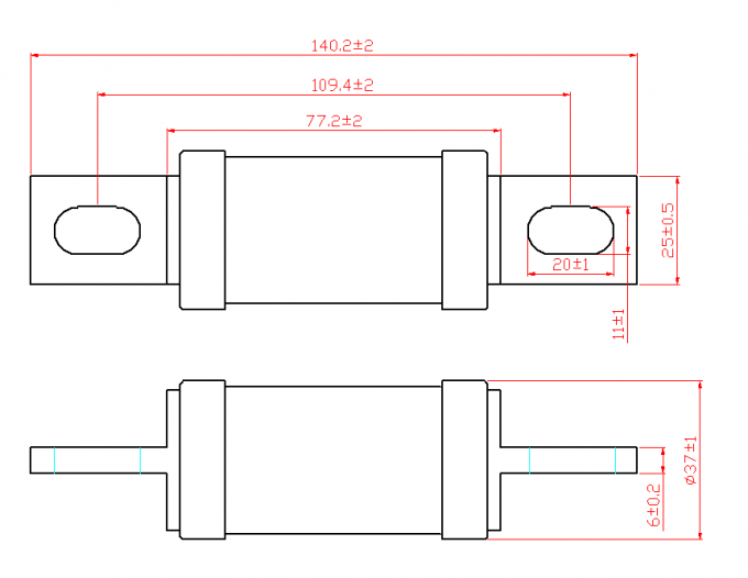 Ceramic Material EV Battery 1000VDC Fast Acting Fuse UL248 Standard