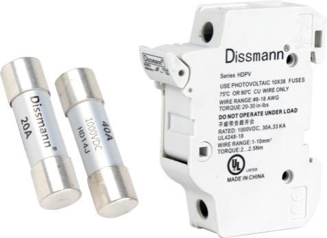 Ceramic Energy Storage System Fuse , 10x38 PV Solar Fuse With Holder