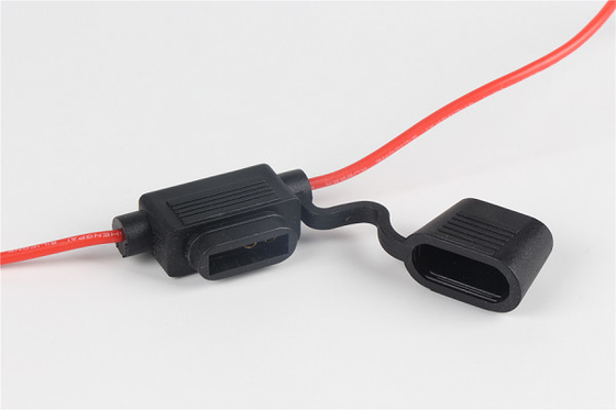 Black  30 Amp Panel Mount Fuse Holder , Automotive Inline Fuse Holders