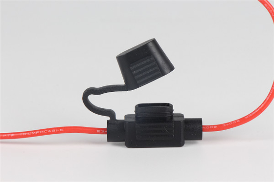 Black  30 Amp Panel Mount Fuse Holder , Automotive Inline Fuse Holders