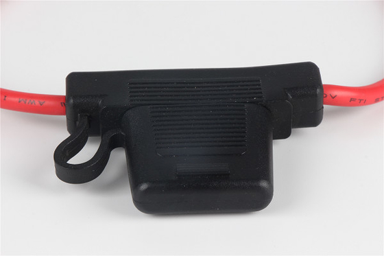 Black  30 Amp Panel Mount Fuse Holder , Automotive Inline Fuse Holders