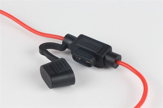 Black  30 Amp Panel Mount Fuse Holder , Automotive Inline Fuse Holders