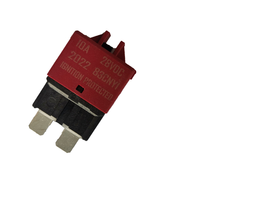 Red Resettable Circuit Breaker Blade Fuse 28VDC 5A Rated Current