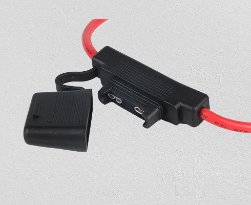 Black  30 Amp Panel Mount Fuse Holder , Automotive Inline Fuse Holders